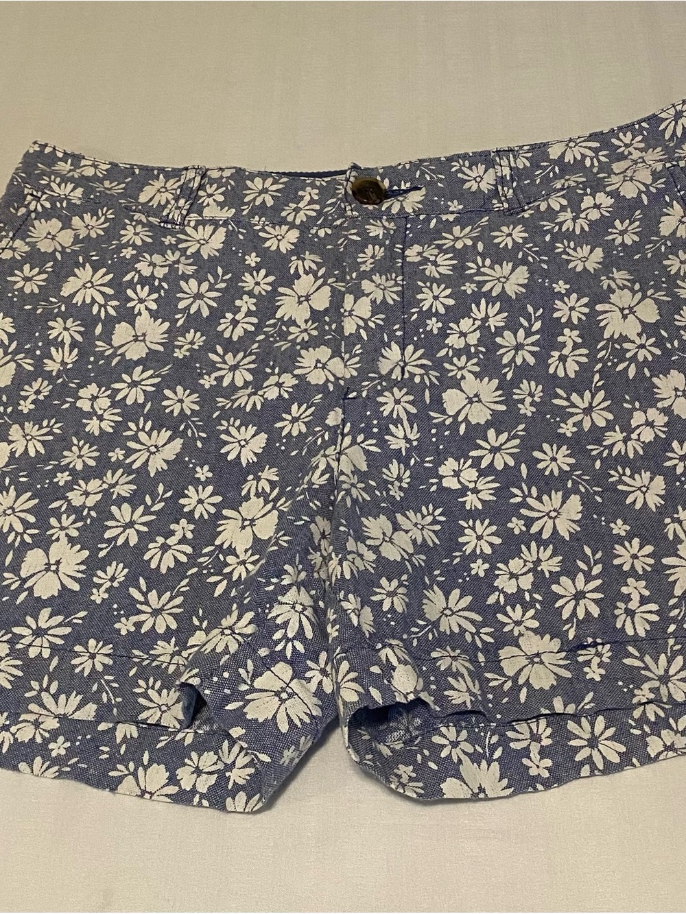Old Navy Navy Blue Floral Denim-Style Shorts